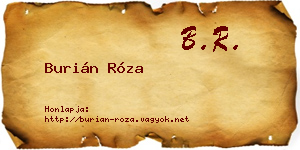 Burián Róza névjegykártya