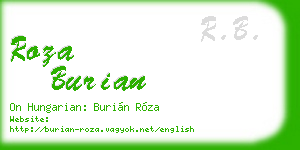 roza burian business card